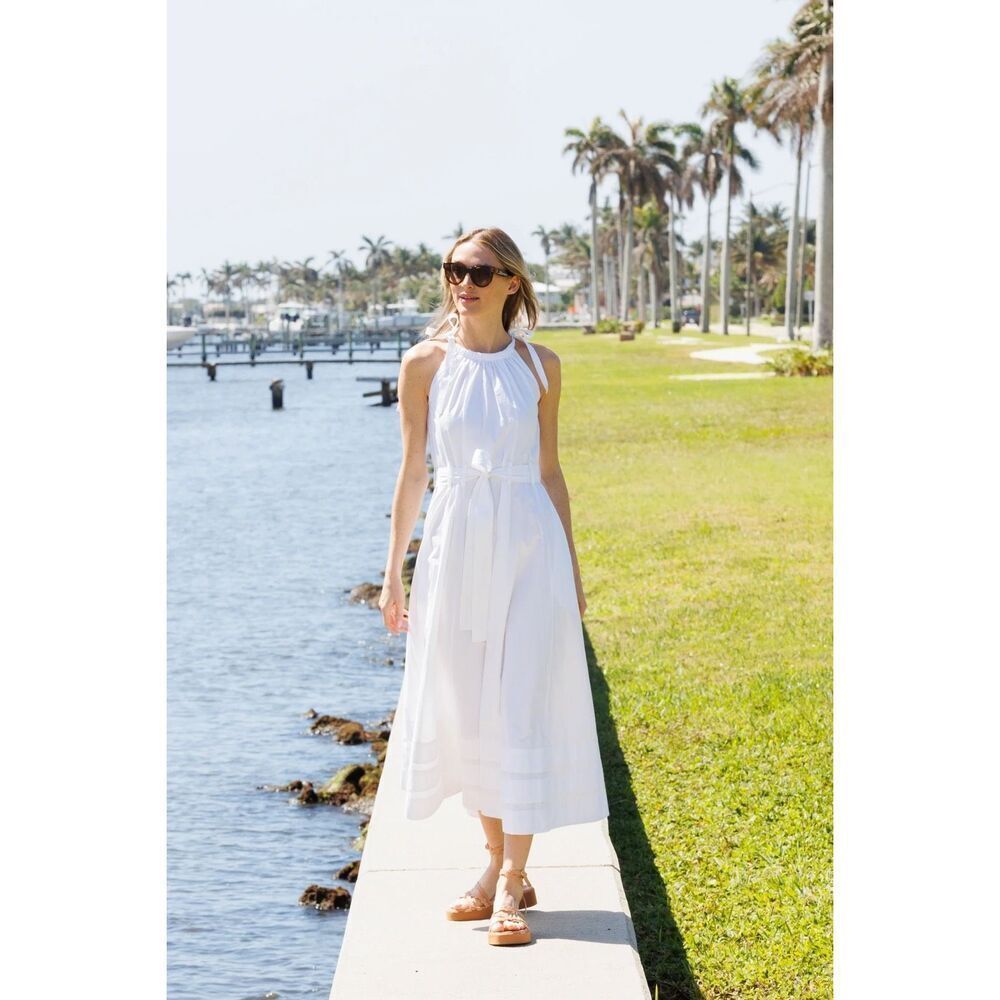Julia Amory Cryder Cotton Sundress in Blanc White Extra Large NEW